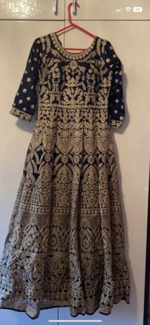 Blue Navy and Gold Party/Wedding dress thumbnail 3