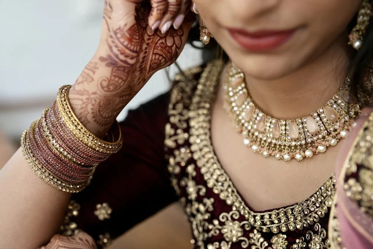 Maroon Handstitched Bridal Lehenga thumbnail 4