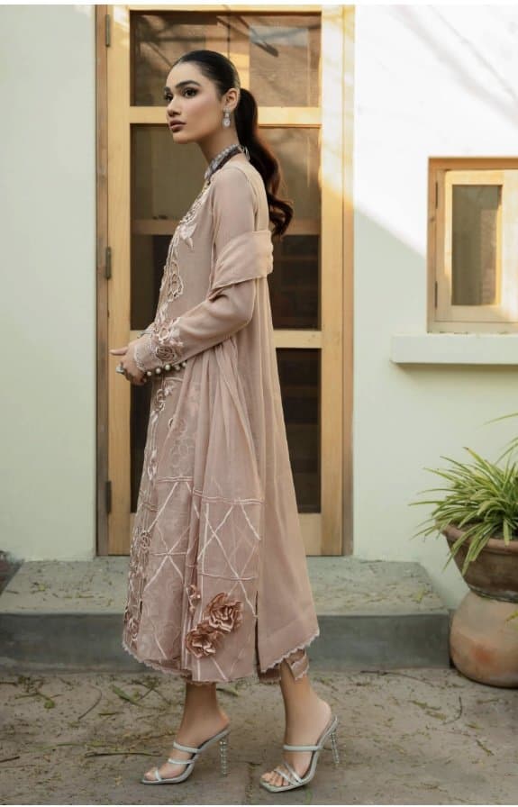 Khaadi net suit with 3D dupatta work thumbnail 4