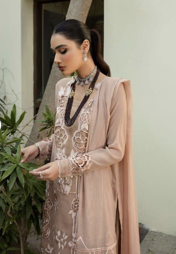 Khaadi net suit with 3D dupatta work thumbnail 2