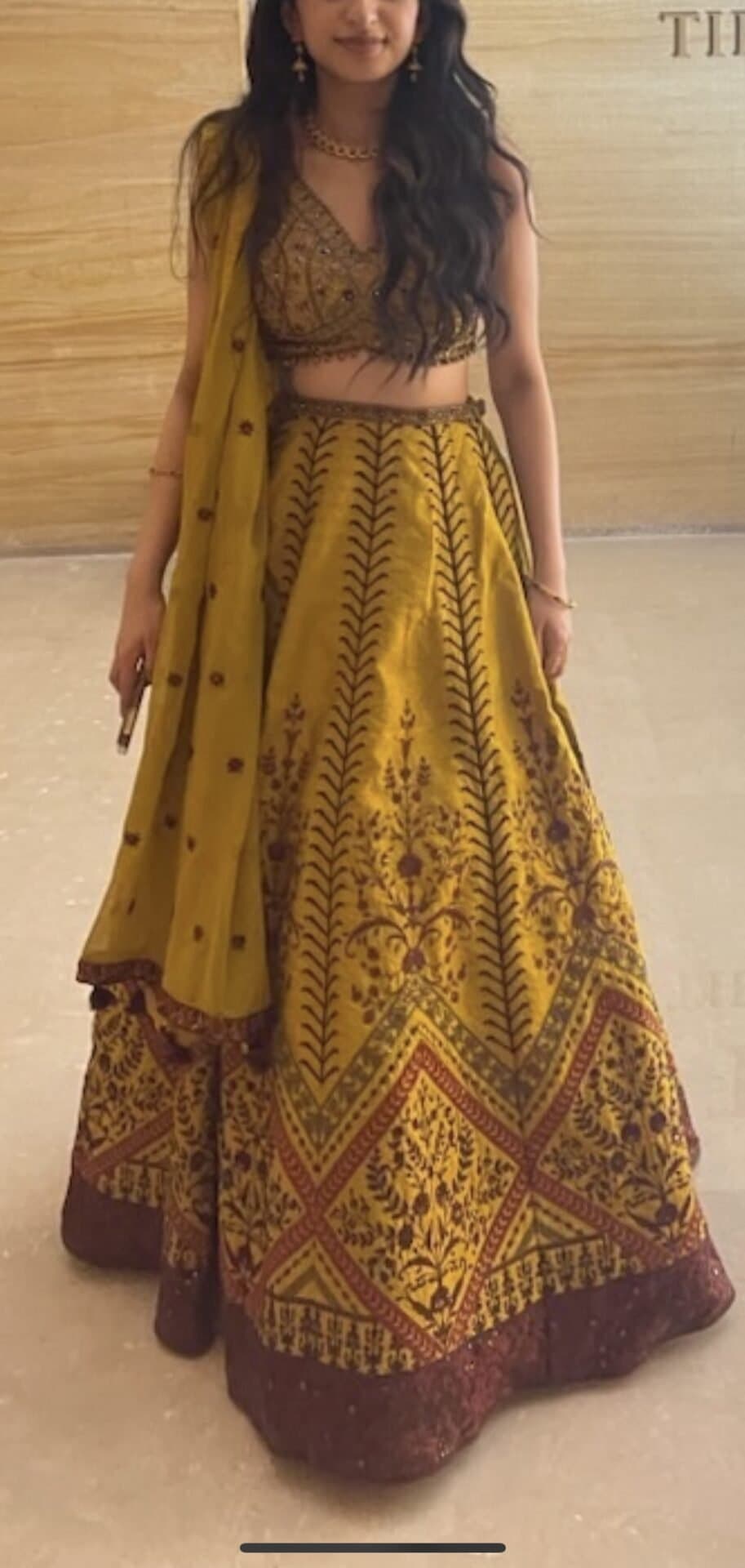 Gold beaded Lehenga thumbnail 2