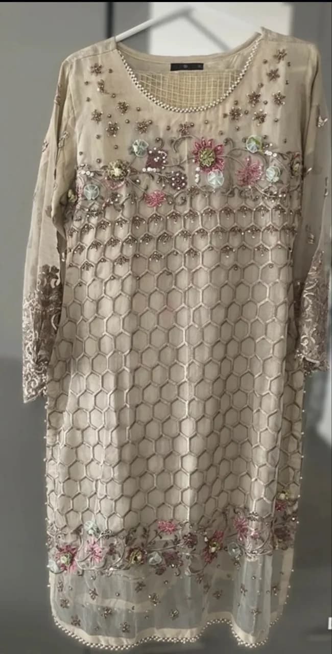 Cream and Floral 3 piece suit