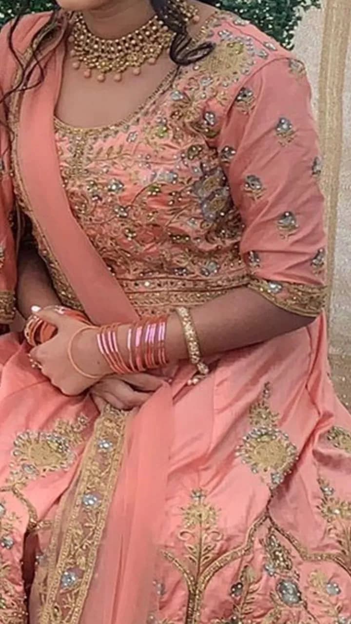 2 lehnga outfits 3 piece scarf top and lehnga — image 1