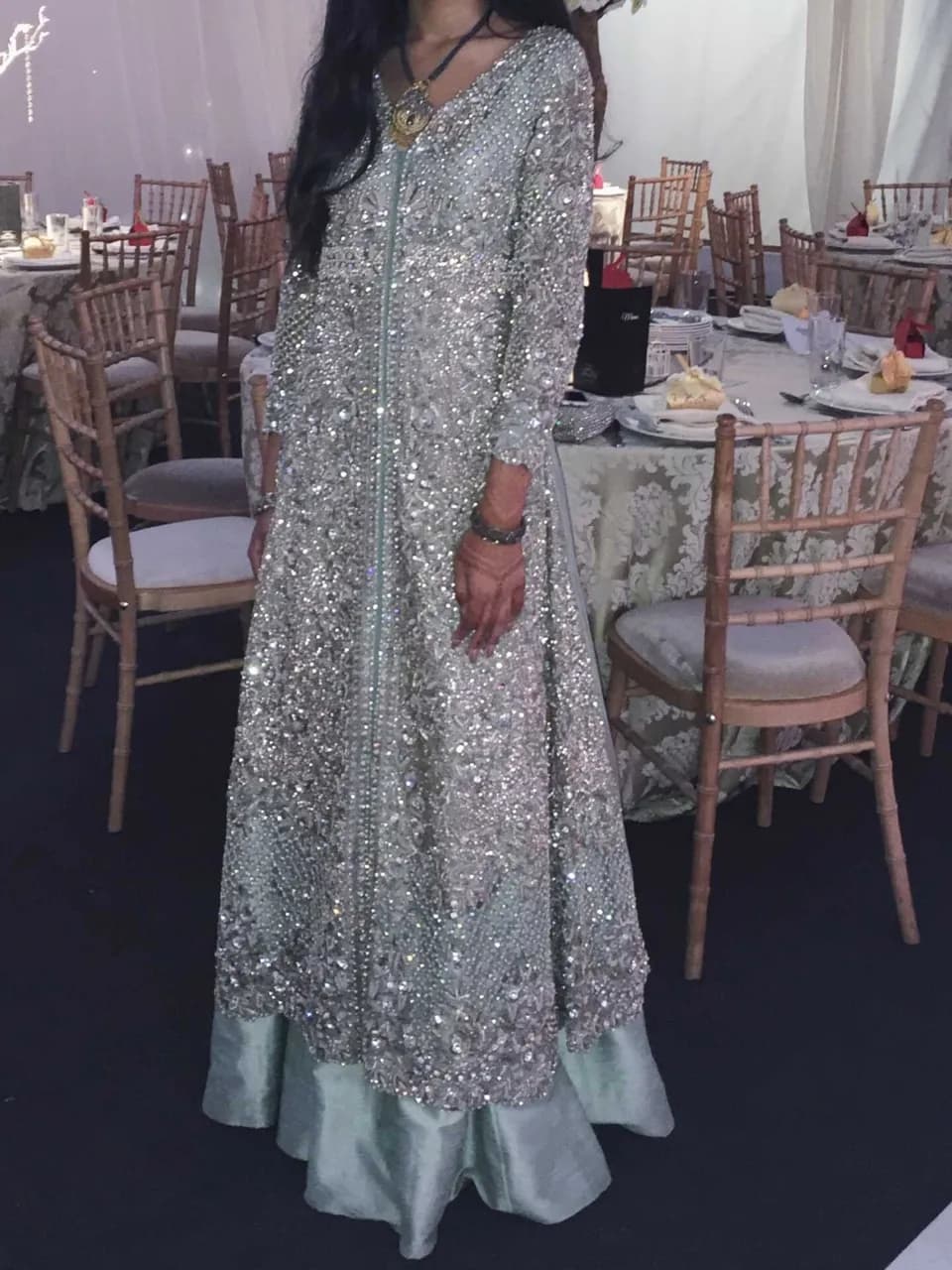 Cutwork mint green bridal shirt — image 1