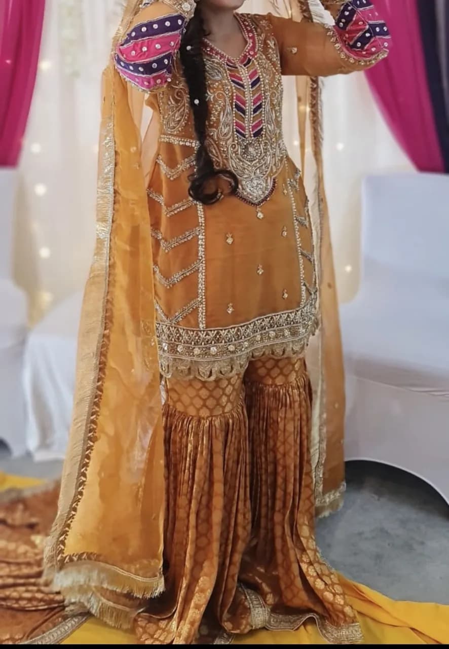 mehndi/dholki gharara shirt dress — image 1