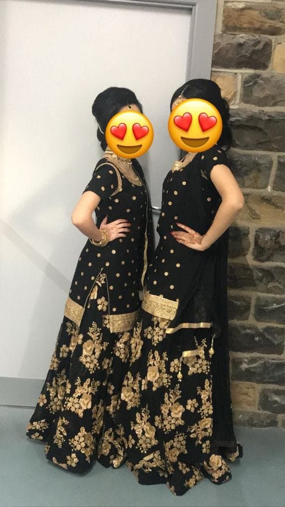 Black and gold top and long heavy skirt — image 1