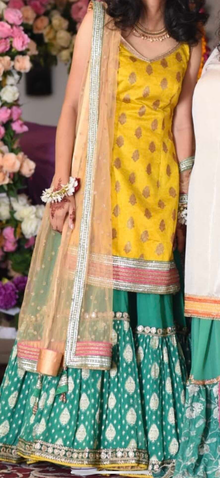 Yellow and Green Mehndi Lehnga — image 1