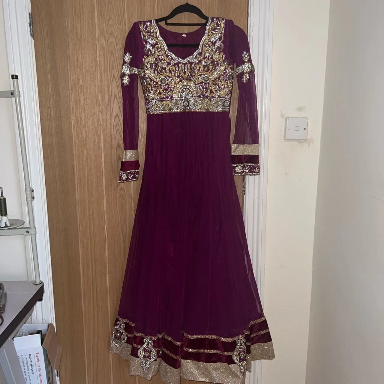 Deep purple size 34 anarkali frock — image 1