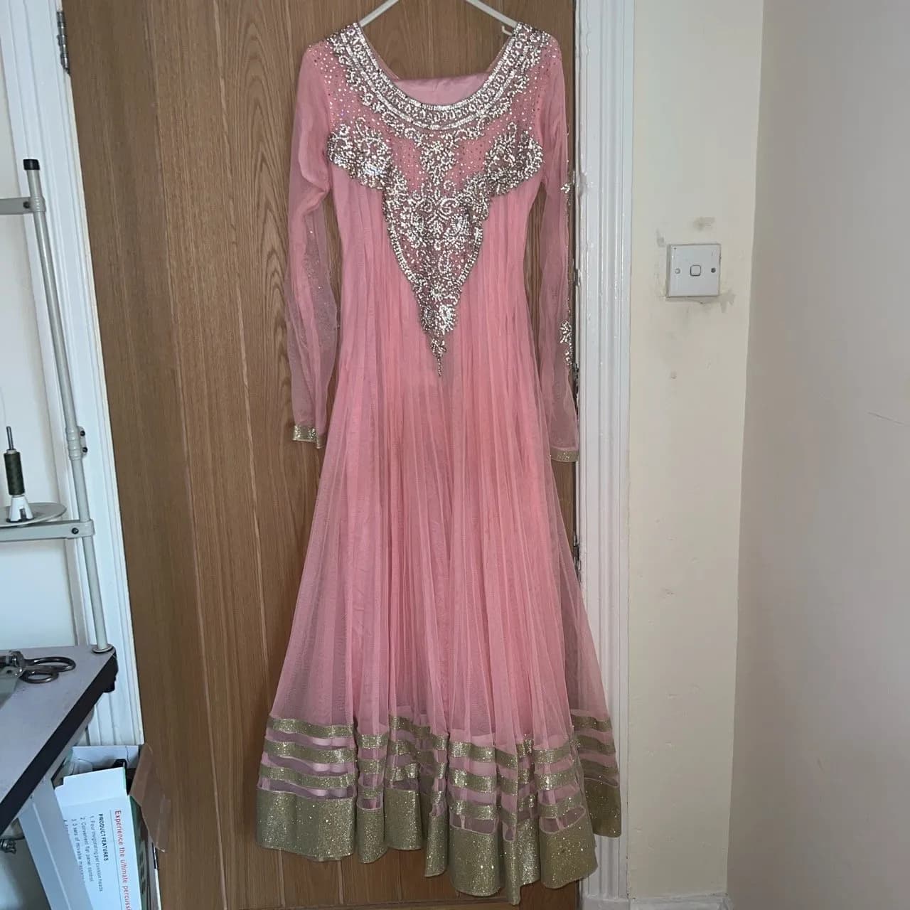 Pink size small Asian anarkali frock fits size 8-10 — image 1