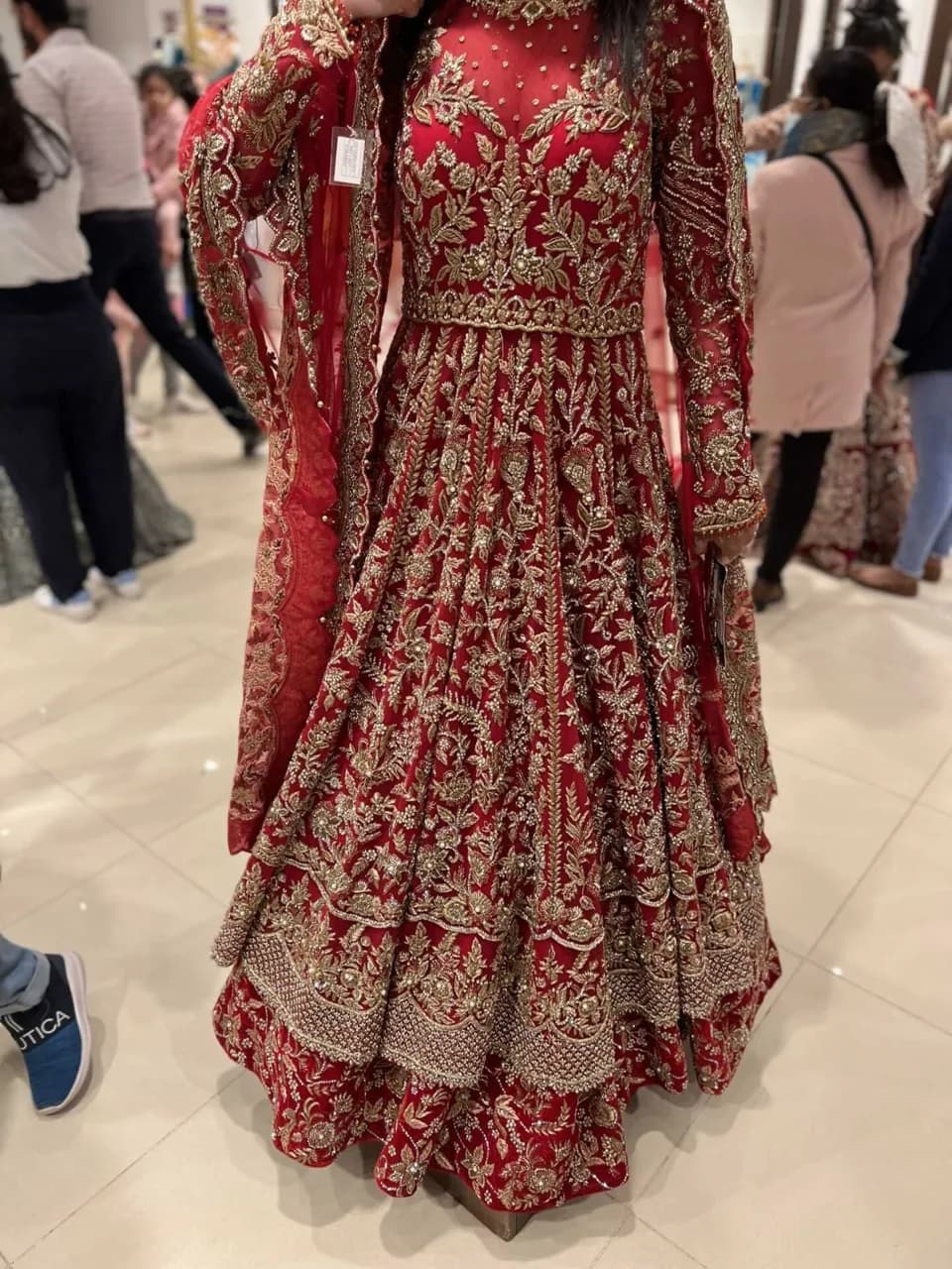 Red Bridal Lengha (Mongas) — image 1