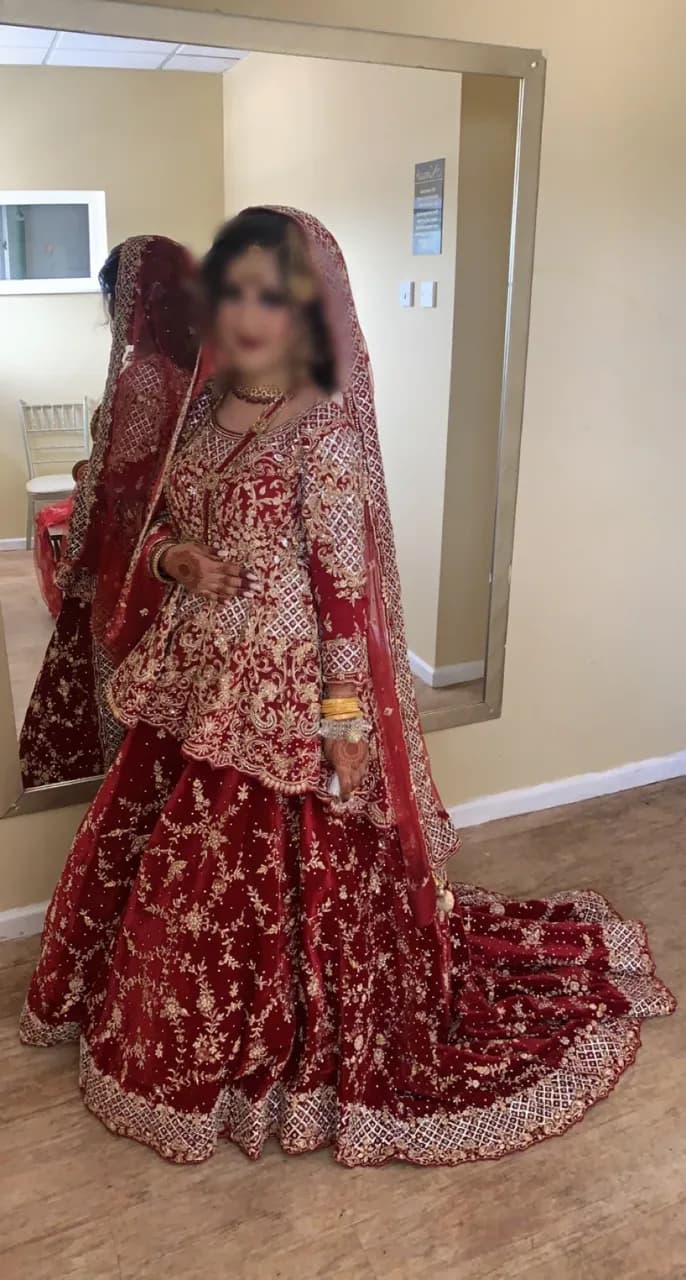 A maroon bridal lenghna — image 1