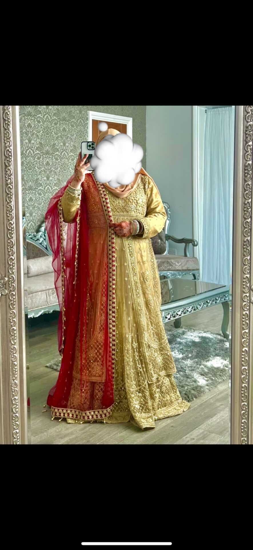 Gold bridesmaid lengha — image 1
