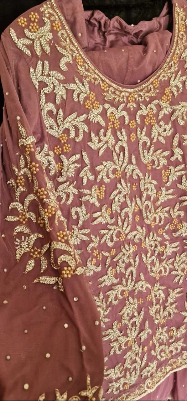Party wear: plum colour lengha — image 1