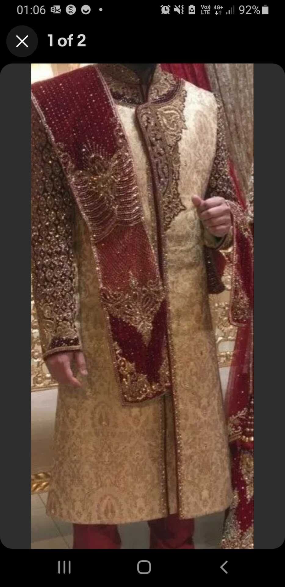 Mens Asian Wedding Sherwani, (RRP £899) — image 1