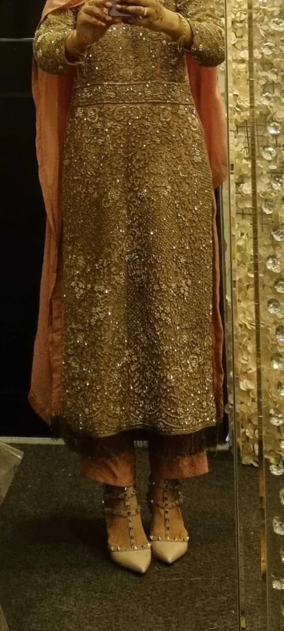 Mongas long shirt with trousers and dupatta — image 1