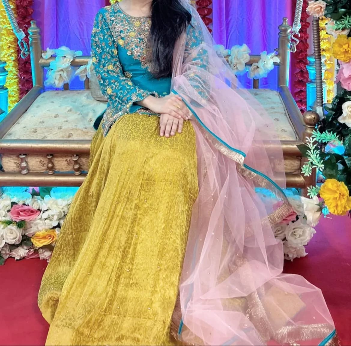 Turquoise Mehndi Outfit — image 1