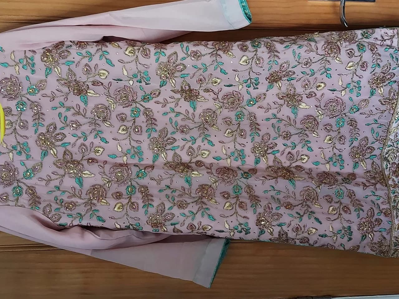 light pink suit with sea green lehnga — image 1