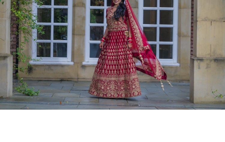 Red bridal lehenga — image 1