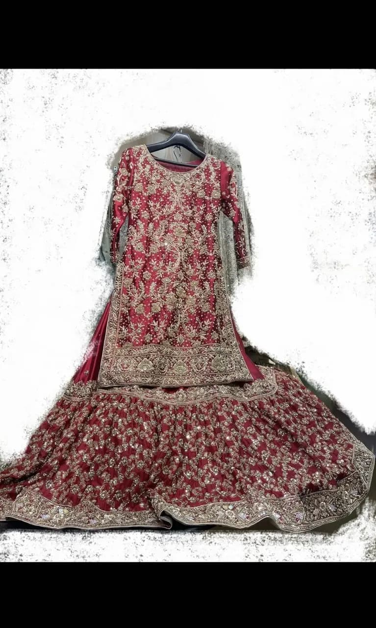 Beautiful Pakistani/Indian Lengha, Kameez, Dupatta and Potli Bridal Pouch — image 1